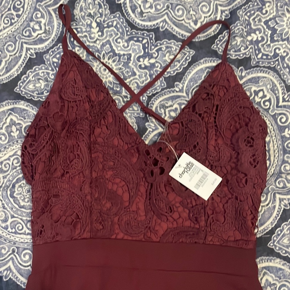Floor Length Burgundy Maxi Wedding Guest Dress